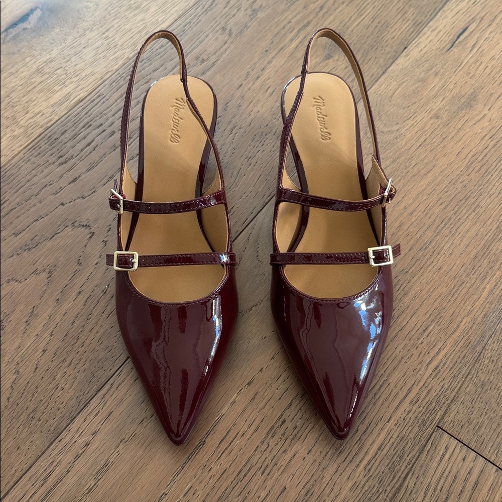 Madewell Women's Burgundy Patent Leather Heels